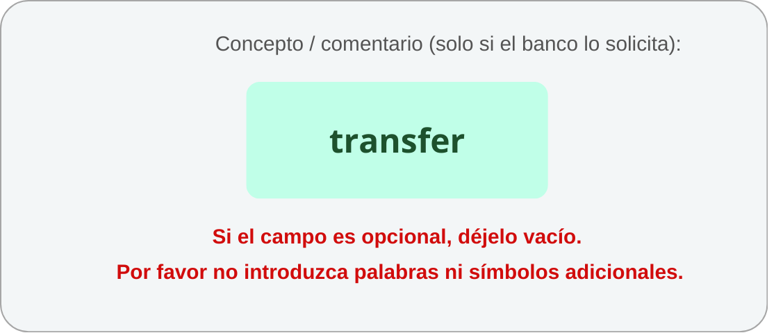 Datos del destinatario